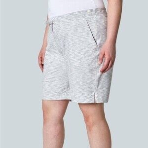 Mondetta Bermuda Shorts White Grey Space Dye Comfortable Athleisure Size Medium